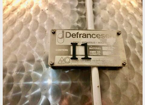 Stainless steel tank - On feet 150 HL (15 000 liters) DEFRANCESCHI