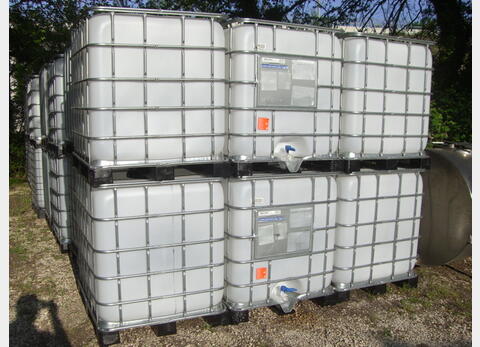 Conteneur plastique 1000 L. - parallélépipèdique Blanc