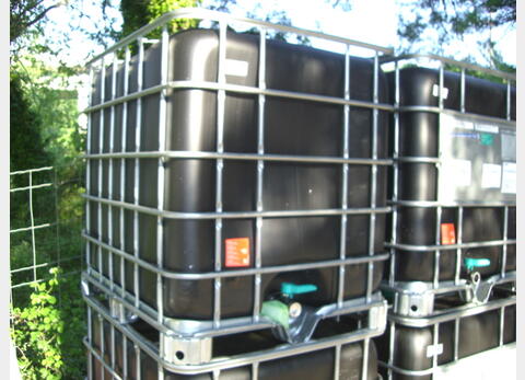 Conteneur plastique 1000 L. - parallélépipèdique Noir