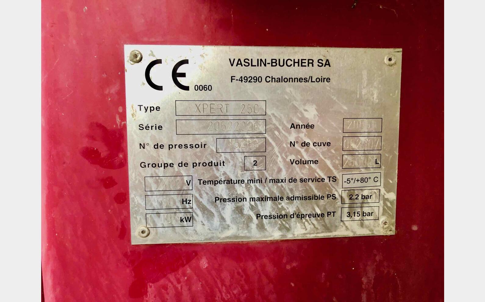 Press - Xpert 250 250 HL (25 000 liters) BUCHER VASLIN