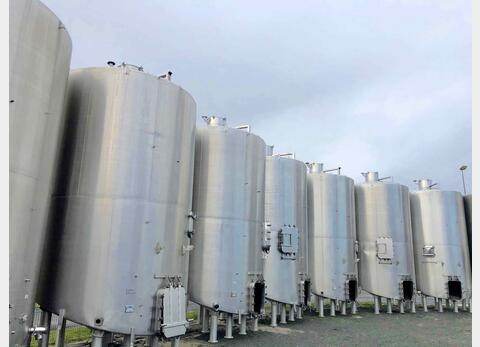 Cuve inox 304L - Fond inclin&eacute; 350 HL (35 000 litres) CARTIER