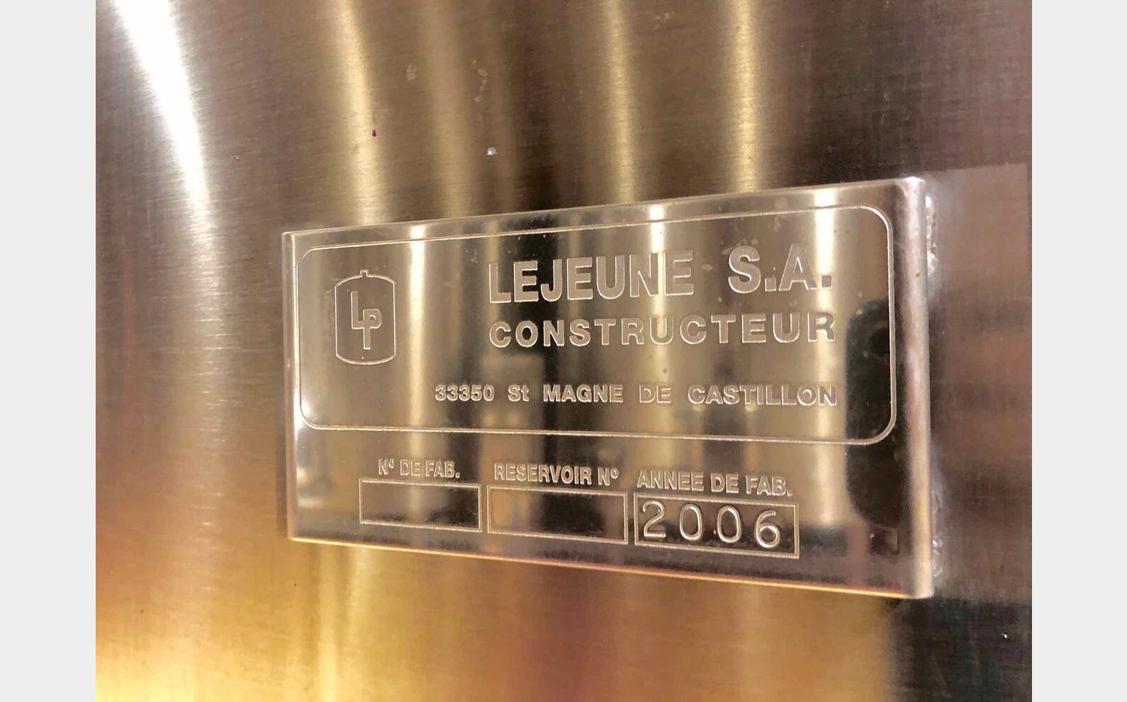 Cuve inox 304 - Circuit et isolation 64 HL (6 400 litrres) LEJEUNE