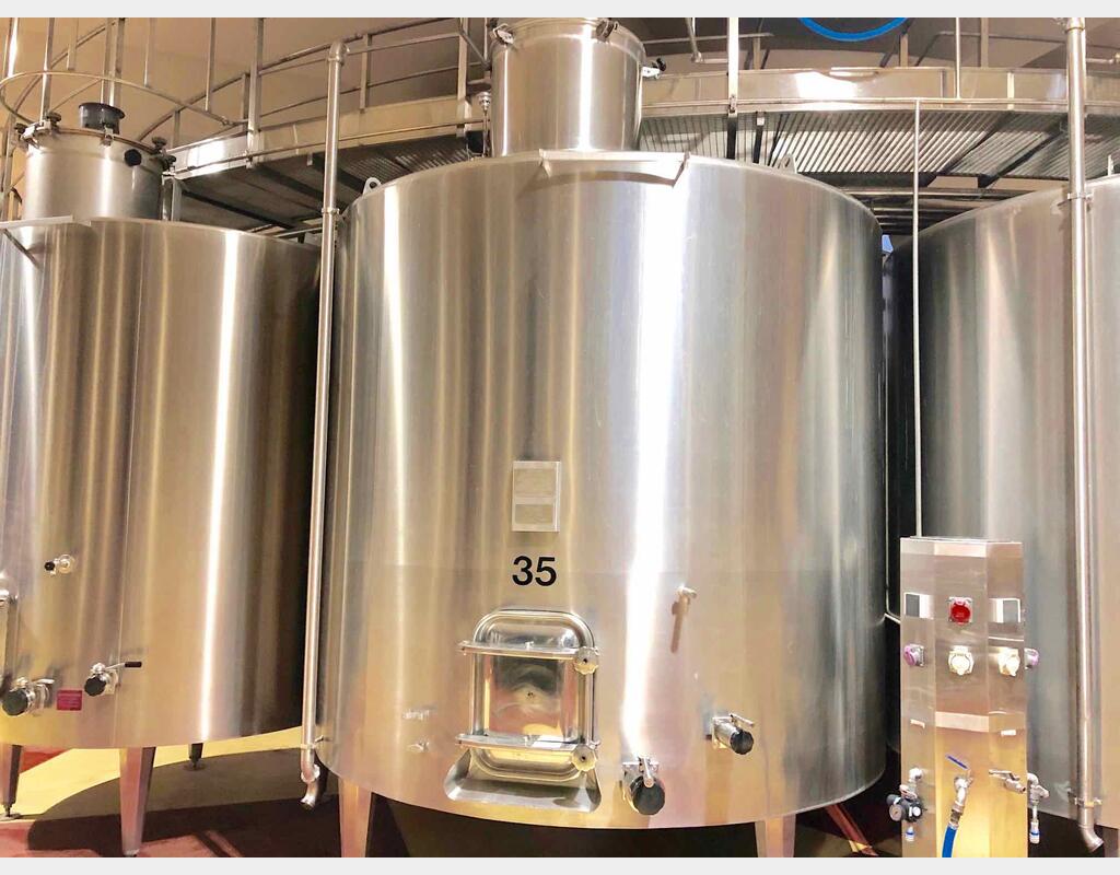 Cuve de vinification inox 304 - Avec drapeaux