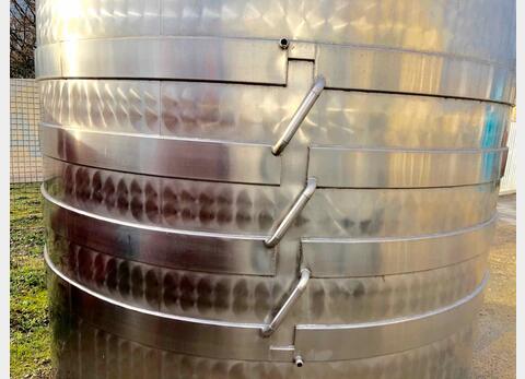 Cuve inox cylindrique verticale - Fond plat - Circuit de refroidissement