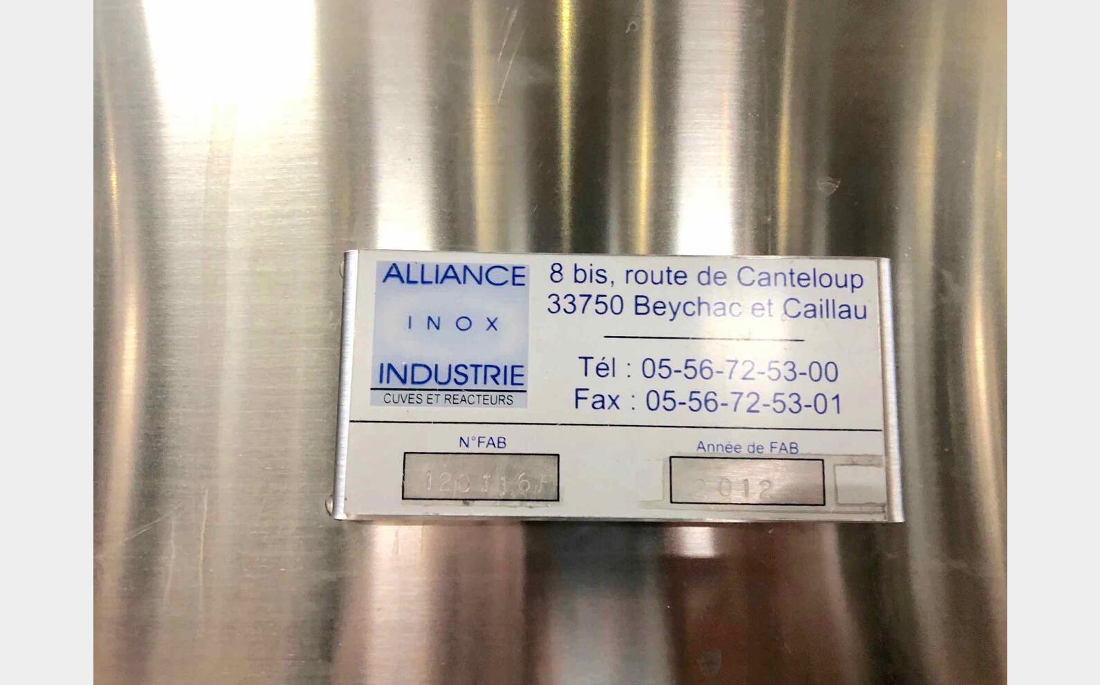 Stainless steel tank on feet 100 HL (10 000 Liters) ALLIANCE INOX