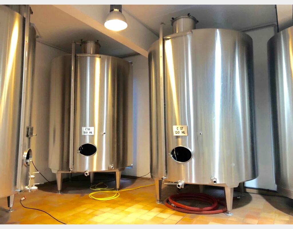 Cuve inox - Fond plat 150 HL (15 000 Litres) PIERRE GUERIN