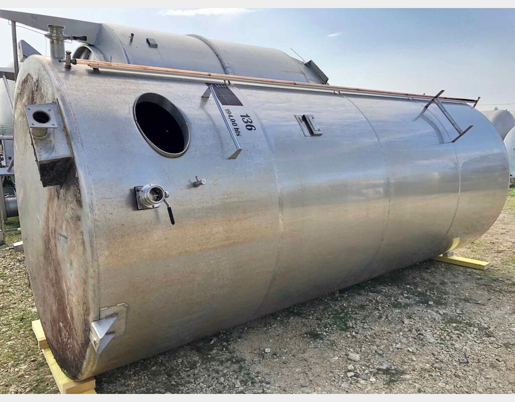 Cuve inox verticale 195 HL (19 500 litres)