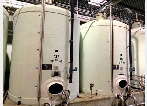 Cuve fibre cylindrique verticale - fond plat