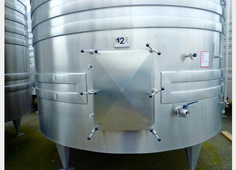 Cuve inox de vinification  - Fond plat incliné sur pieds