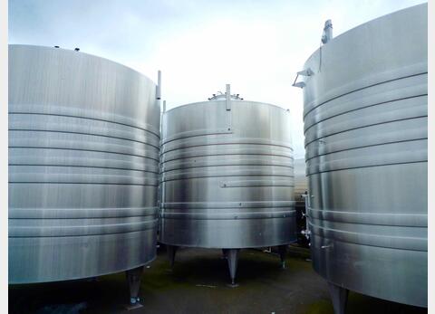 Cuve inox de vinification  - Fond plat incliné sur pieds