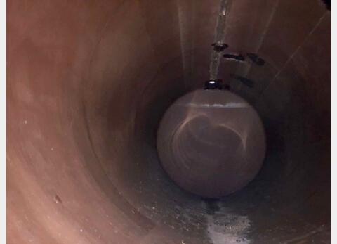 Horizontal coated steel tank