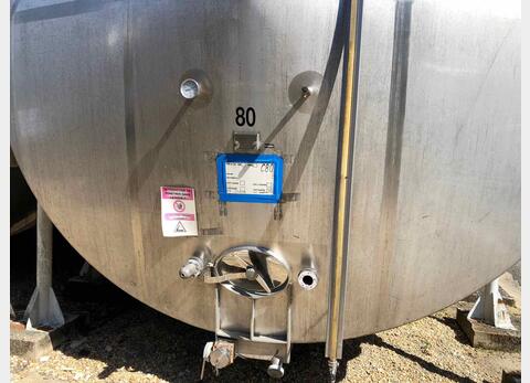 Cuve de stockage inox 304 horizontale - Volume : 1050 HL (105 000 litres)