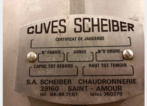 Cuve stockage inox 355 HL (35500 litres) SCHEIBER