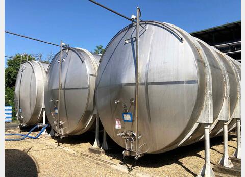Cuve de stockage inox 304 horizontale - Volume : 1050 HL (105 000 litres)