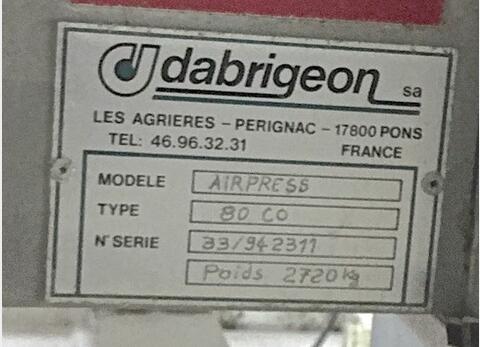 Pressoir pneumatique - Marque : Dabrigeon