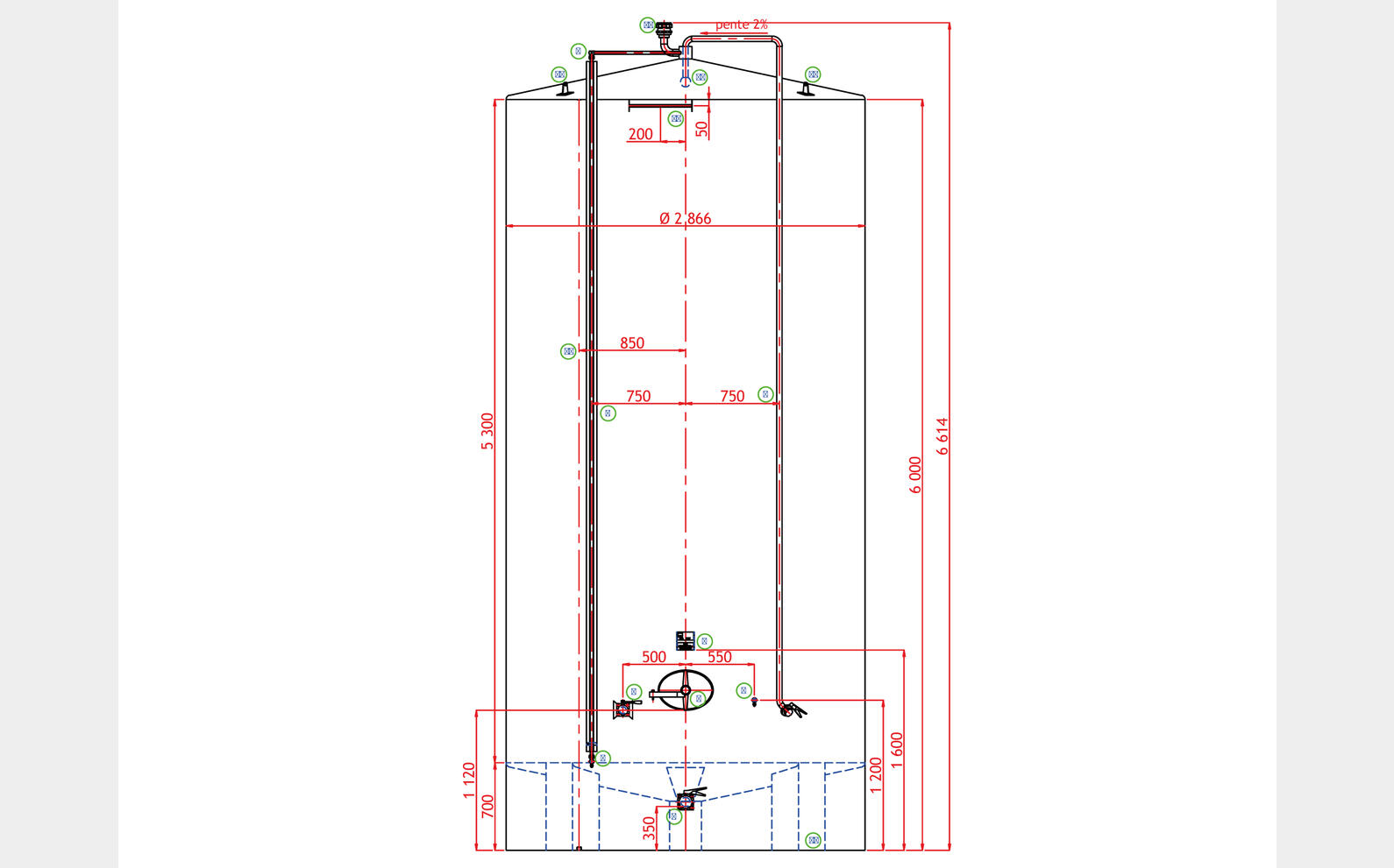 316L stainless steel tank 350 HL (35 000 liters) ALLIANCE INOX