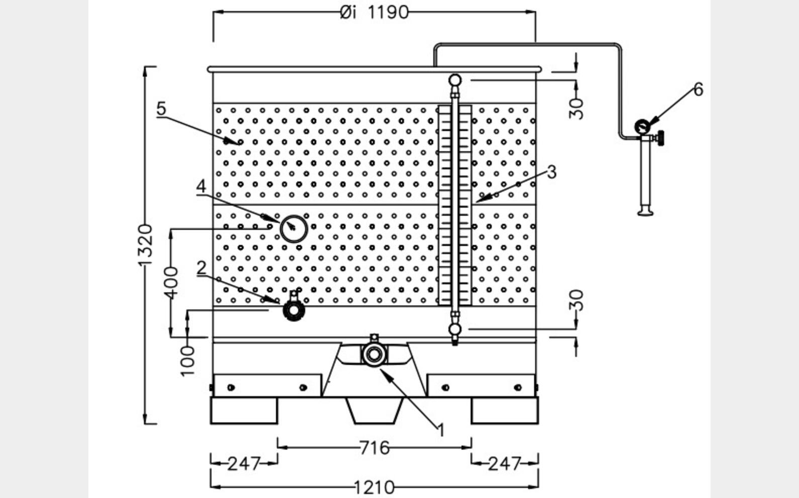 304 stainless steel tank - Double wall  10 HL (1028 liters) ARSILAC