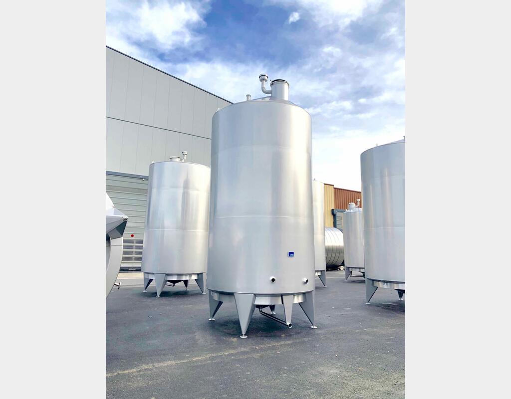304L stainless steel storage tank - Cylindrical - Offset conical dome