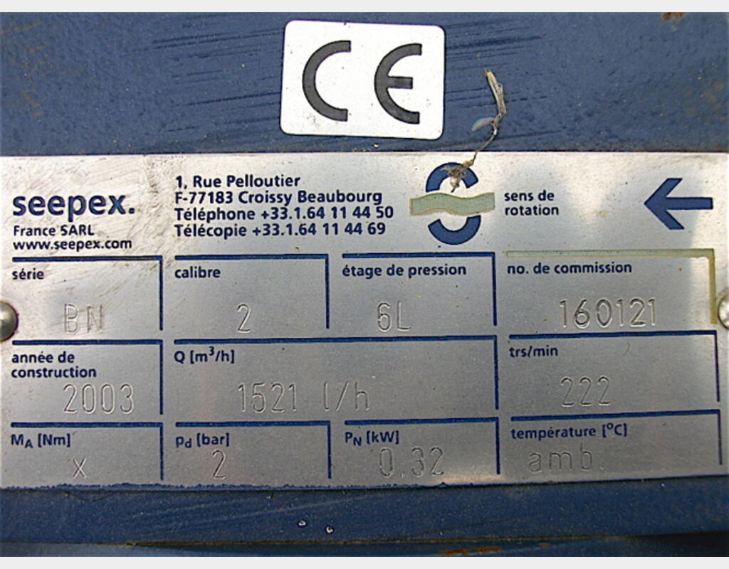 Pompe à rotor excentré - Débit : 1521 l/h