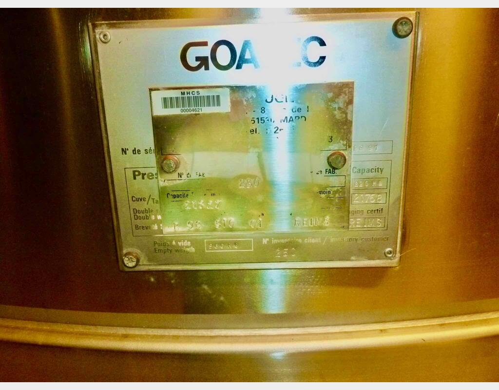 Proofing vat stainless steel 316L  - Vertical, flat bottom, with skirting
