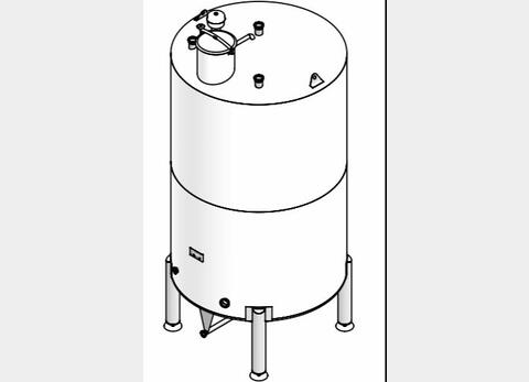 Cuve fermée sur pieds en INOX 316L - Volume : 10 200 litres