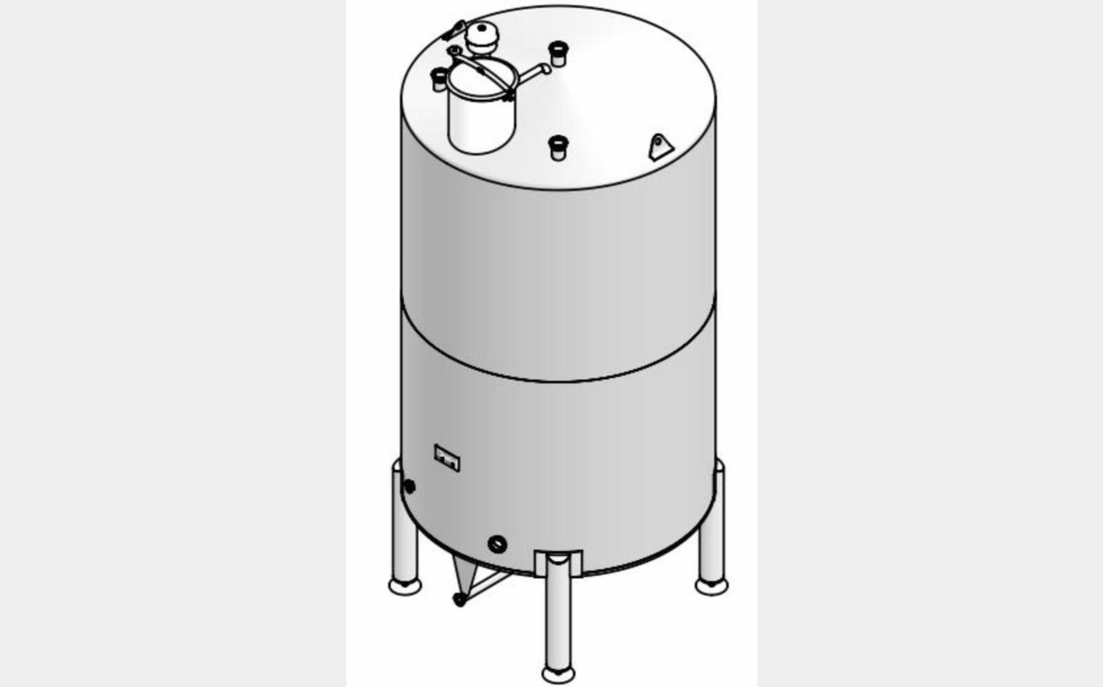 cuve INOX 304L ferm&eacute;e sur pieds MATERIEL NEUF