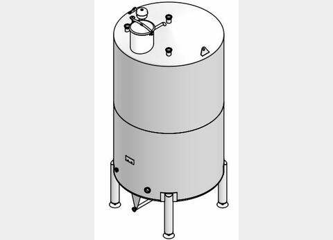 Cuve fermée sur pieds en INOX 304L - Volume : 10 200 litres