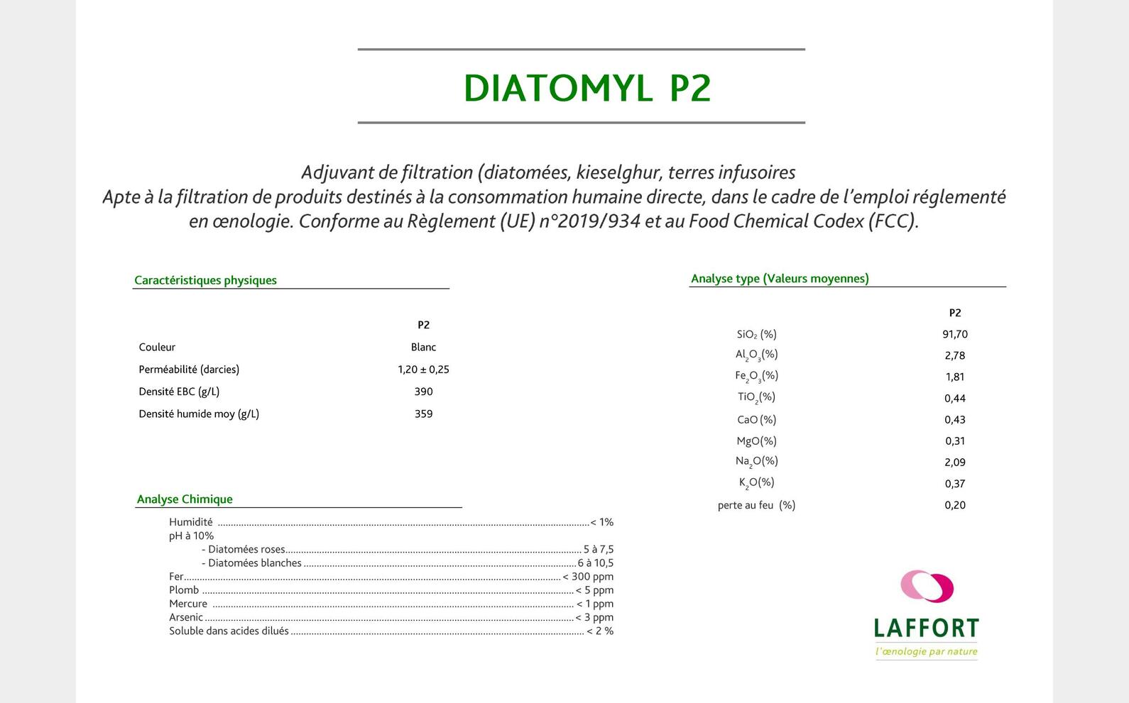 Diatomaceous earth bag - P2 Laffort