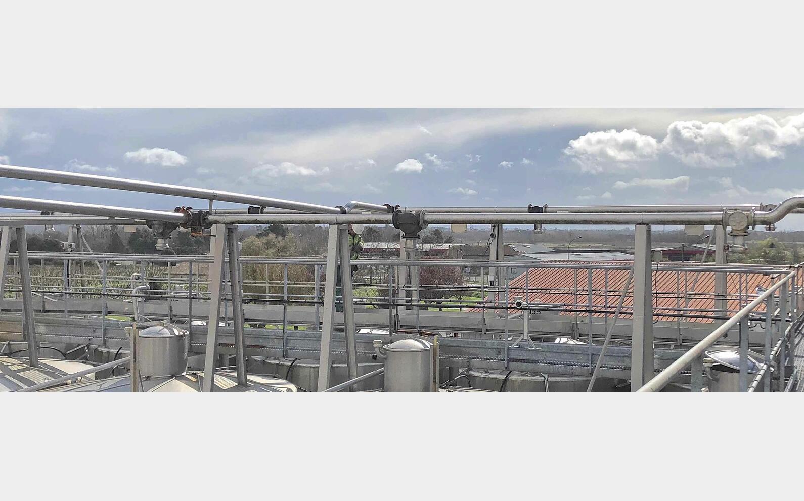 Lot stainless steel vintage piping with bronze valves