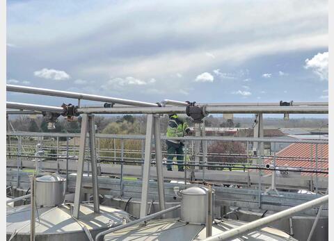 Lot stainless steel vintage piping with bronze valves