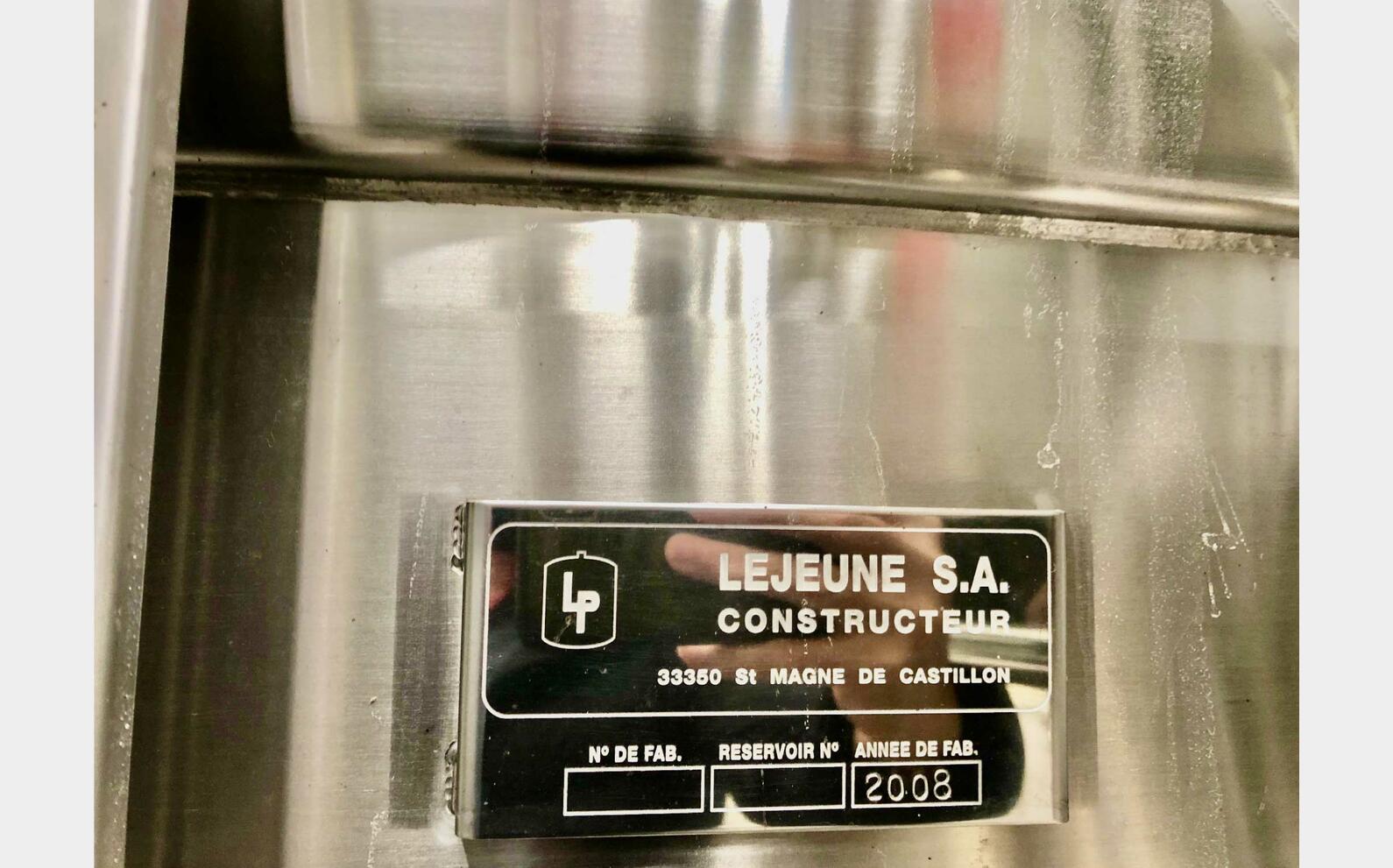 Stainless steel tank 304 53 HL (5 300 liters) LEJEUNE