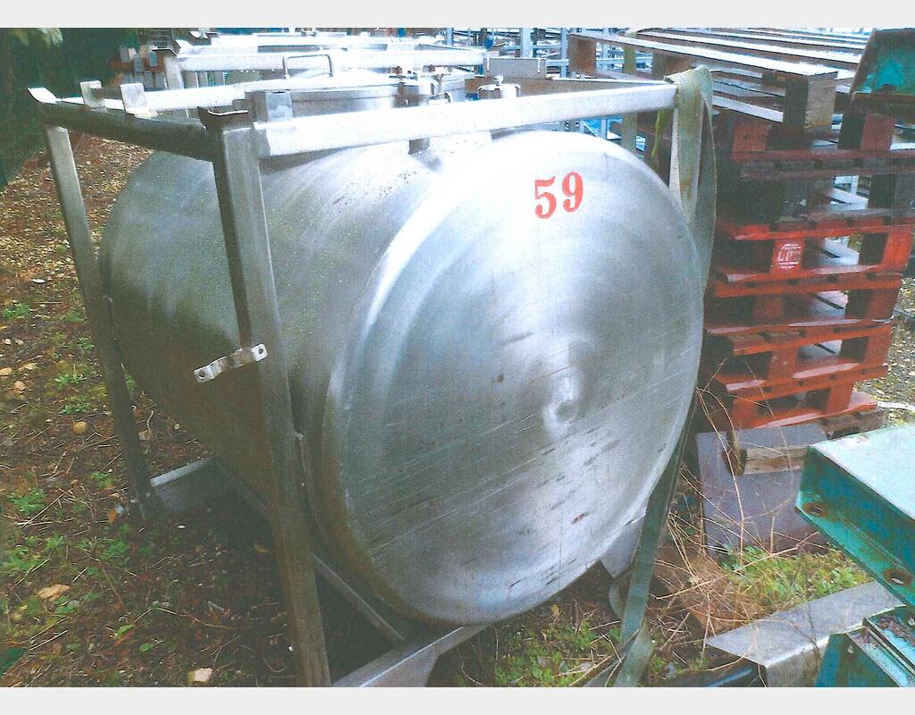 Conteneur de stockage en INOX - Volume : 1000 litres