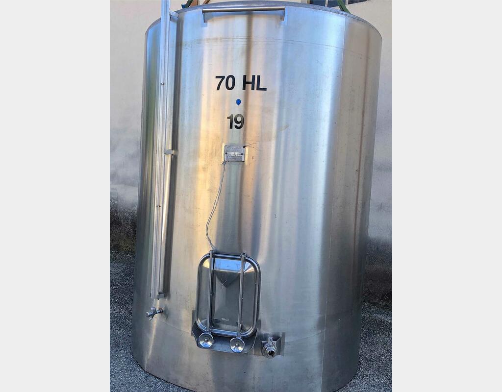 Cuve inox fermée fond conique - 7000 l (70 hls)