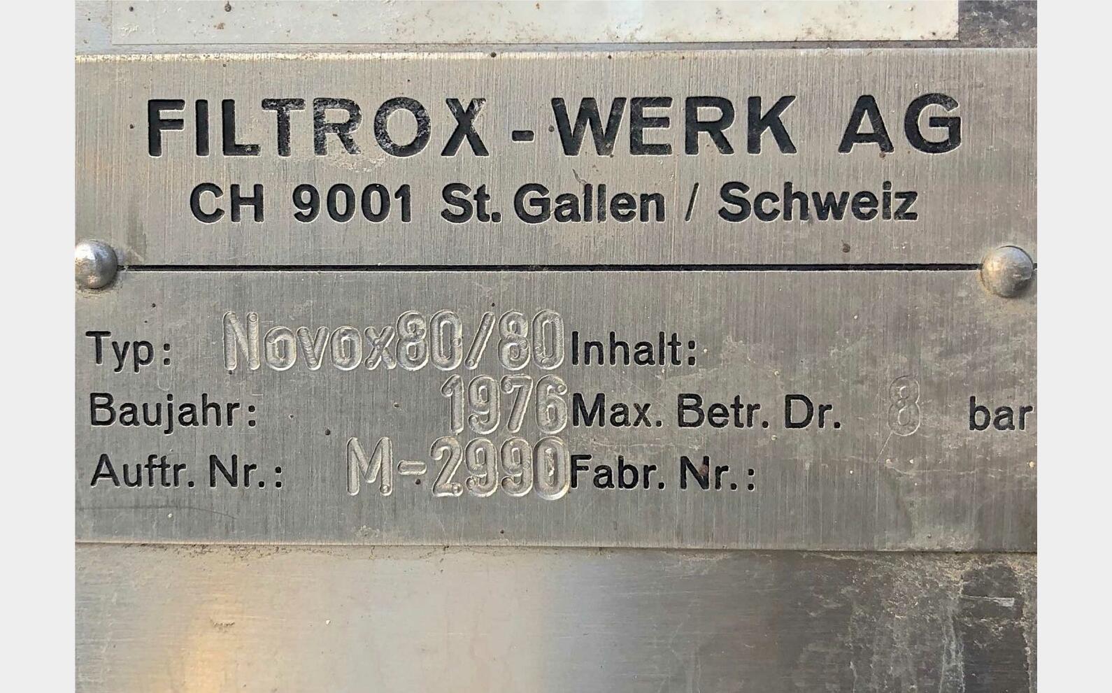 Plate filter - NOVOX 800 SHO19 FILTROX
