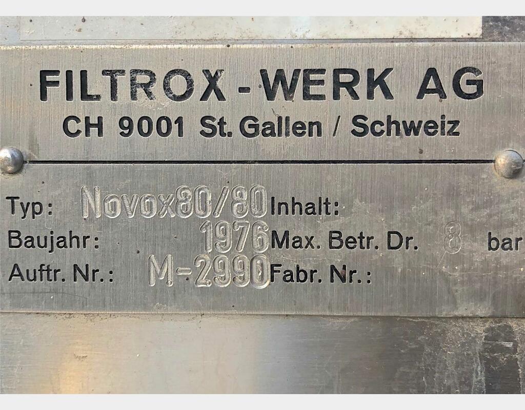 Plate filter - NOVOX 800 SHO19 FILTROX