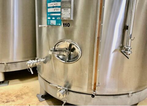 304L stainless steel tank - Flat bottom inclined on frame