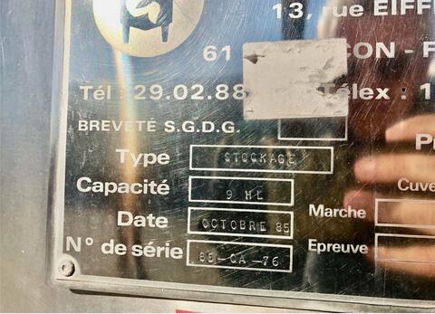 Cuve inox - Stockage 9 HL (900 litres) GOAVEC