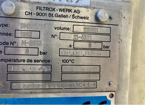 ATEX filtration unit - FILTROX-WERK 23 HL (2300 Liters) FILTROX-WERK