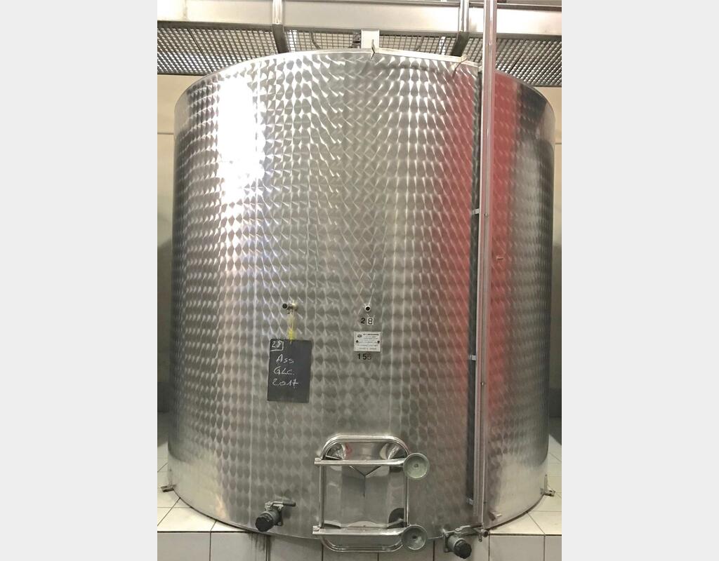 Cuve inox cylindrique verticale - Volume : 155 hls (15500 litres)