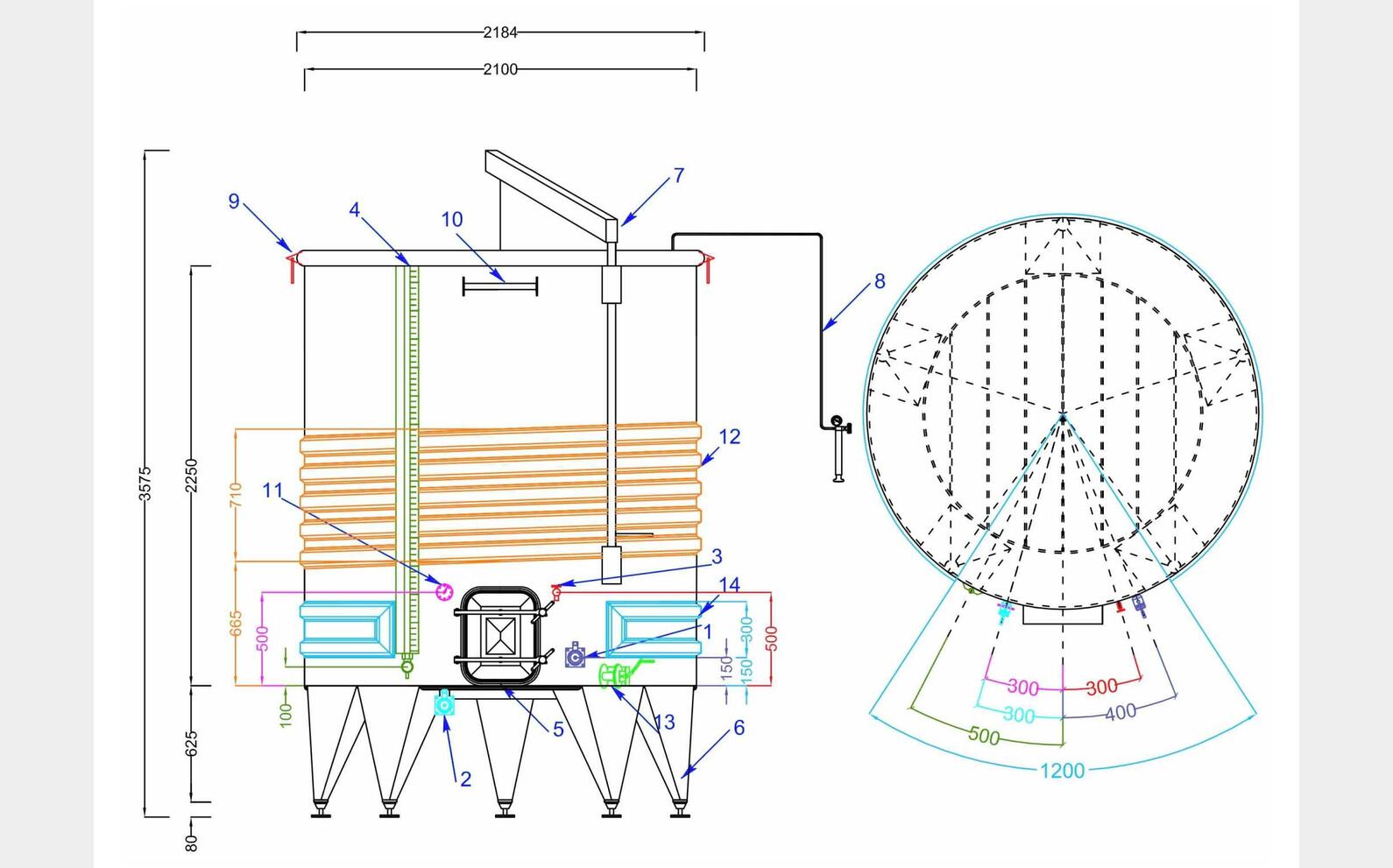304 ss tank - Serpentine circuit 75 HL (7 501 Litres) ARSILAC