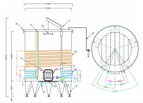 304 stainless steel tank - Floating hat - Model SPAIPSER7500B