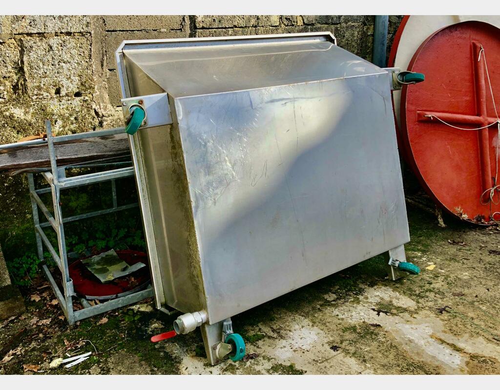 Bac à jus inox - Sur roulettes