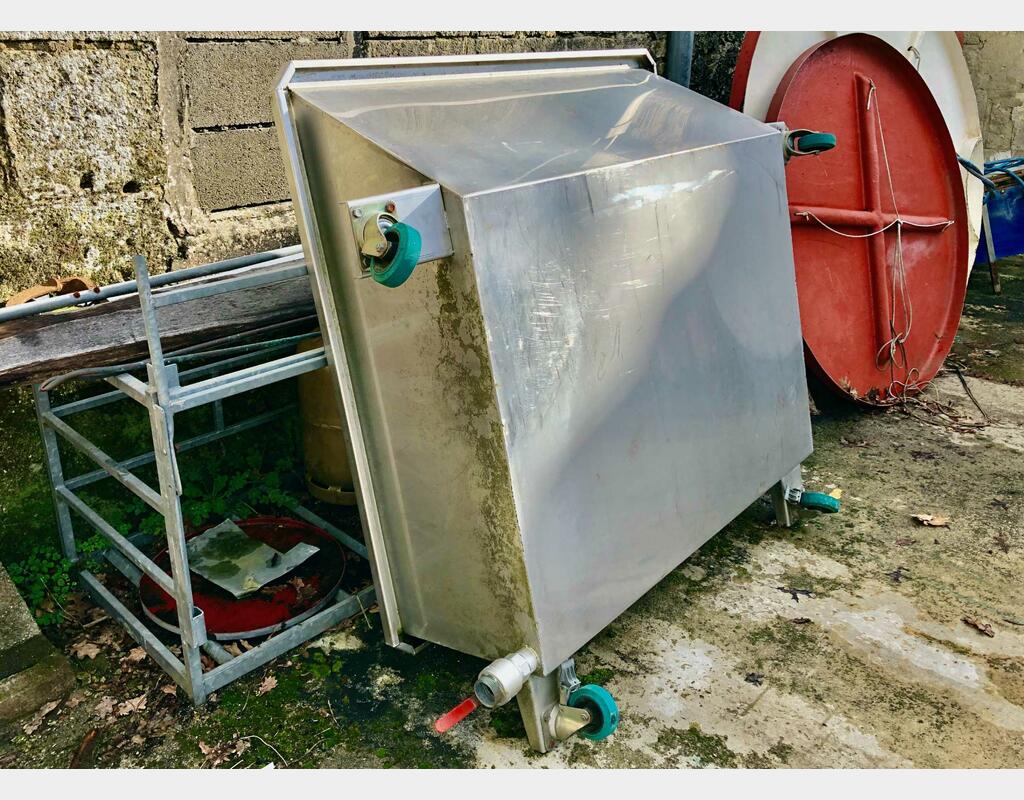 Bac à jus inox - Sur roulettes