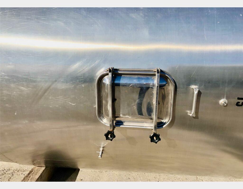 304 stainless steel tank with conical bottom on feet - With thermoregulation flag