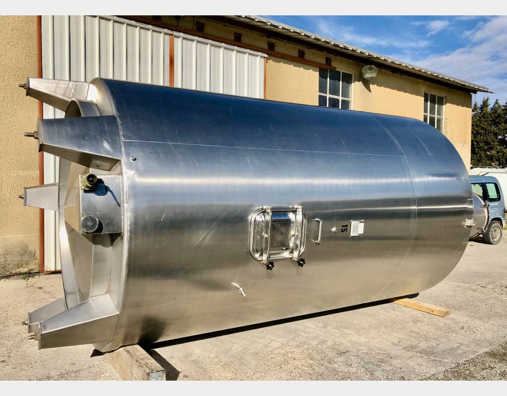 304 stainless steel tank with conical bottom on feet - With thermoregulation flag