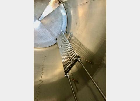 304 stainless steel tank with conical bottom on feet - With thermoregulation flag