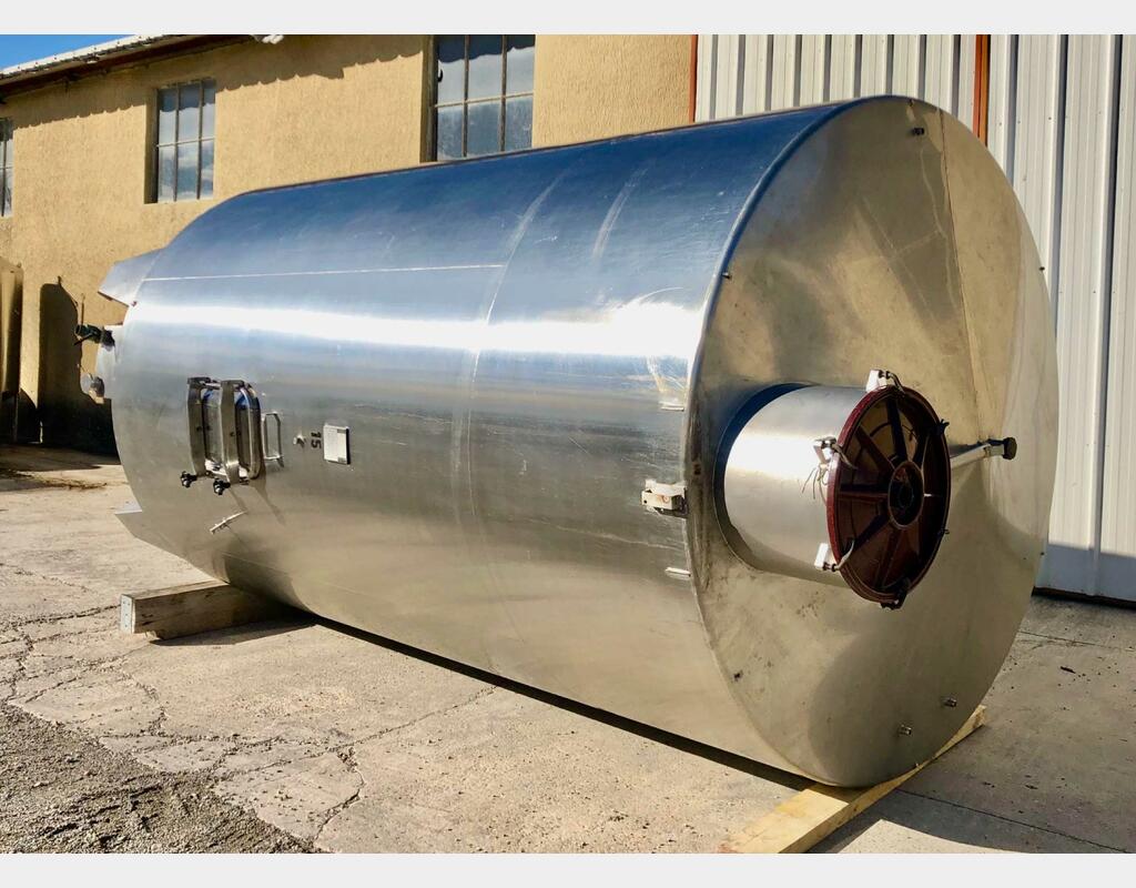 304 stainless steel tank with conical bottom on feet - With thermoregulation flag