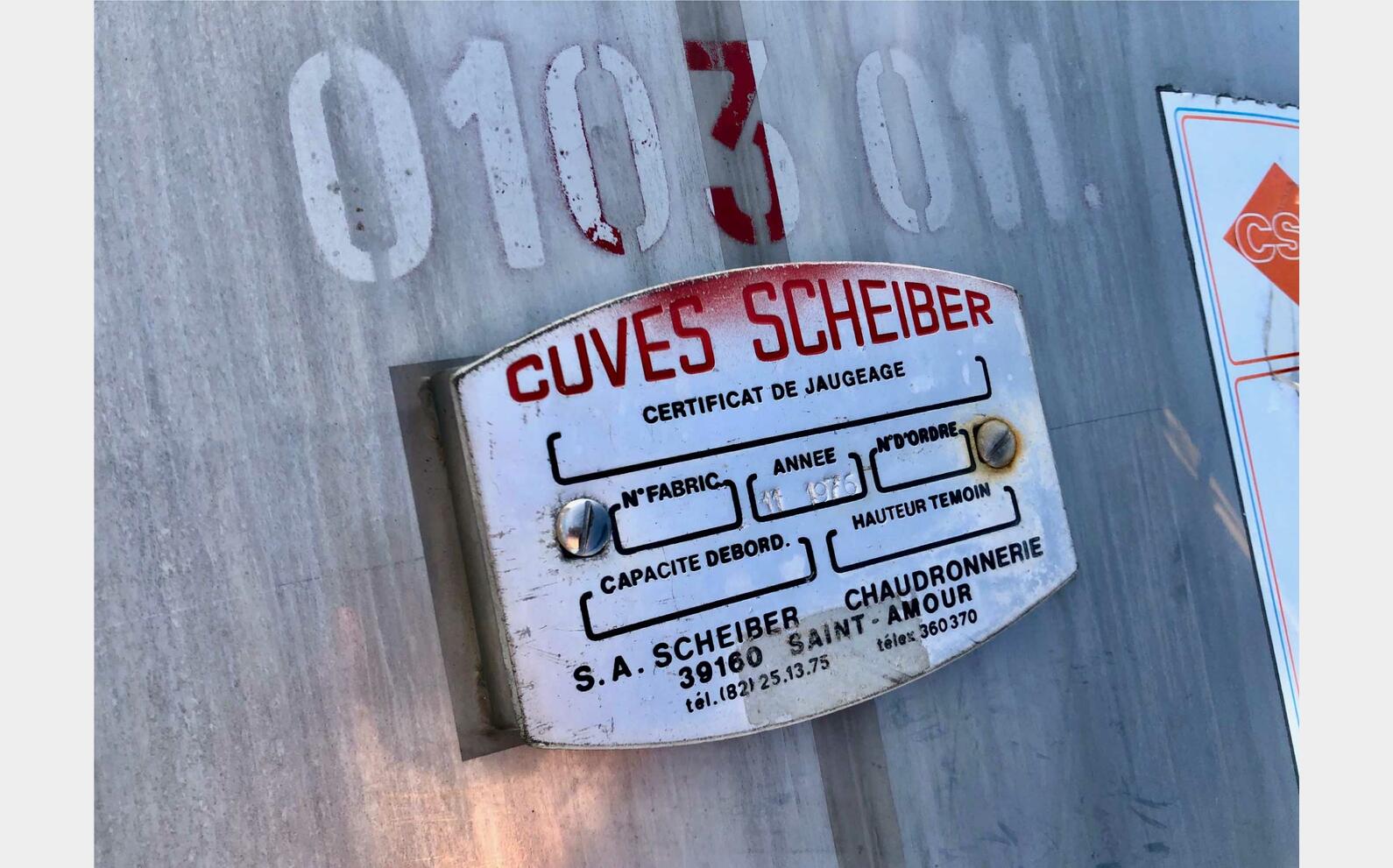 Cuve inox 316 250 HL (25 000 litres) SCHEIBER