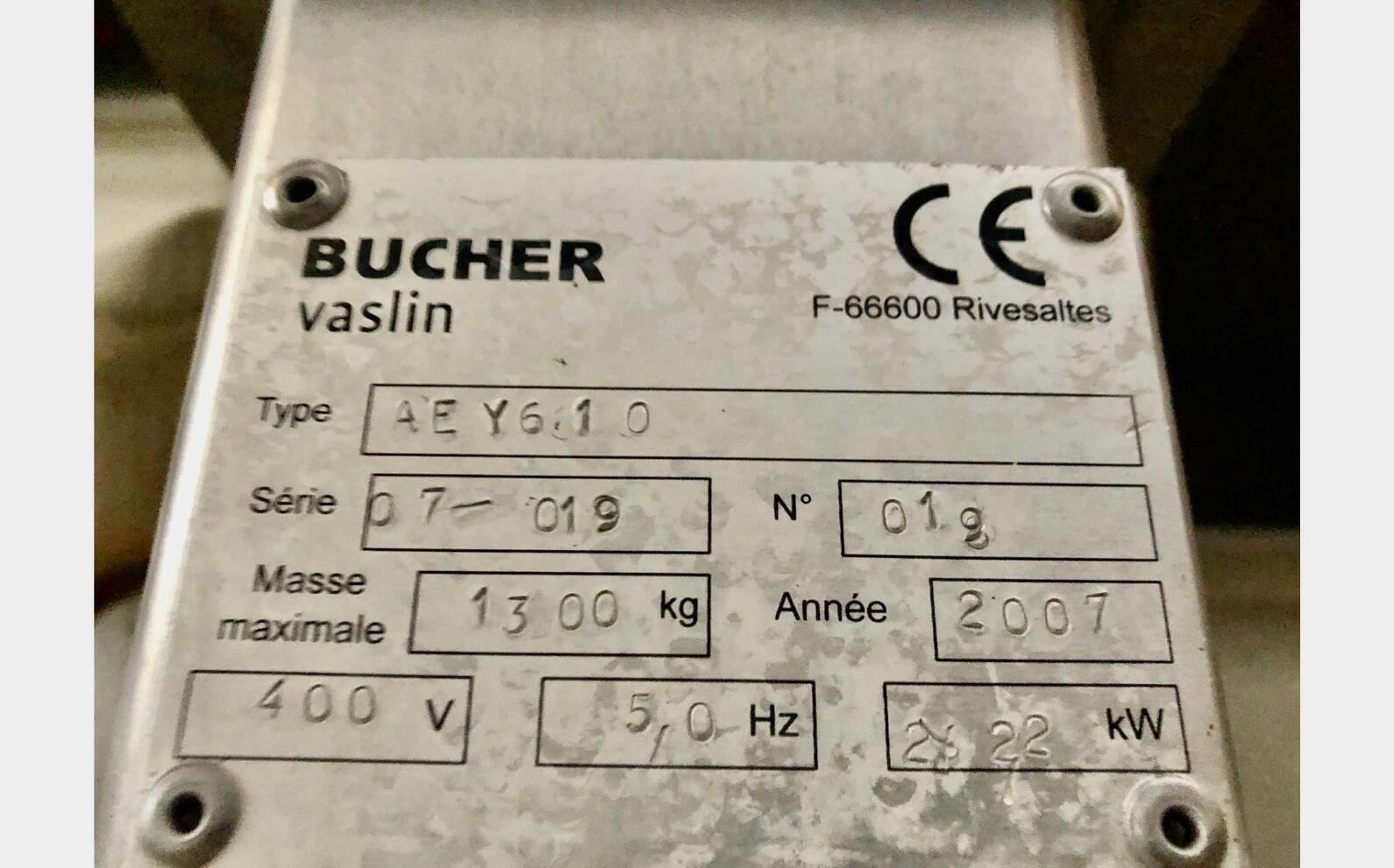 Conquet inox - Vibrant 60 HL (6 000 litres) BUCHER