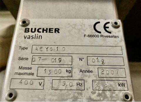 Stainless steel vibrating platform 60 HL (6 000 liters) BUCHER